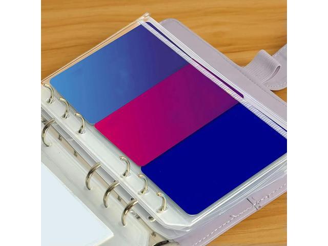 16PCS A6 Binder Pockets 6 Holes Budget Cash Envelopes Clear Zipper Folders For 6-Ring Budget Binder Notebook