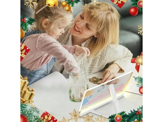 LED Notepad With Colors, Illuminated Acrylic Notepad With Colors, Notepad With Adjustable Stand And 7 Pens