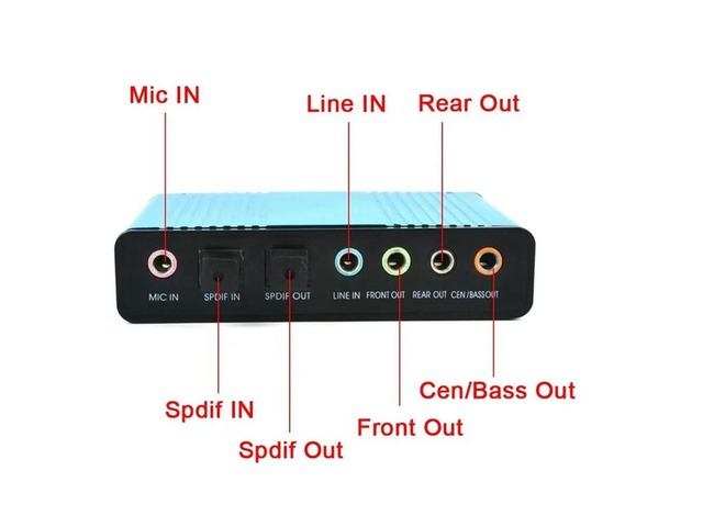 USB 6 Channel 5.1 / 7.1 Surround External Sound Card PC Laptop Desktop Tablet Audio Optical Adapter