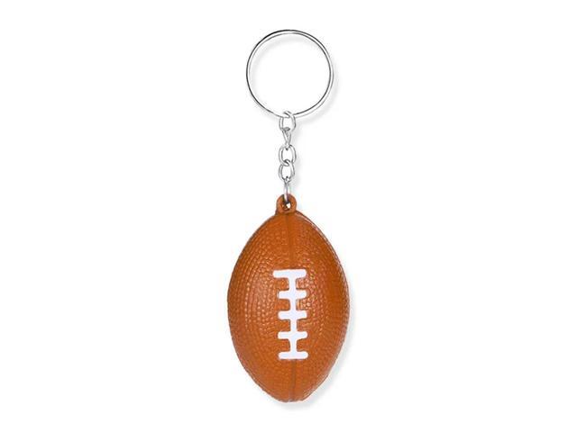 24 Pack Football Keychains,Mini Rugby Stress Ball Keychains,Sports Ball Keychains,School Carnival Reward For Boy Girls