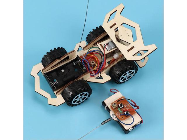 DIY RC Car Toys Assembly Wooden Building Vehicle Toys Racing Car Toy Scientific Experiment Model Kits Gift For Kids