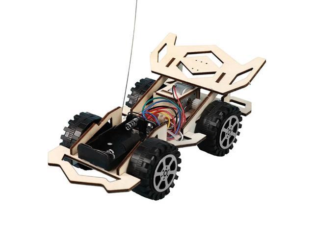 DIY RC Car Toys Assembly Wooden Building Vehicle Toys Racing Car Toy Scientific Experiment Model Kits Gift For Kids