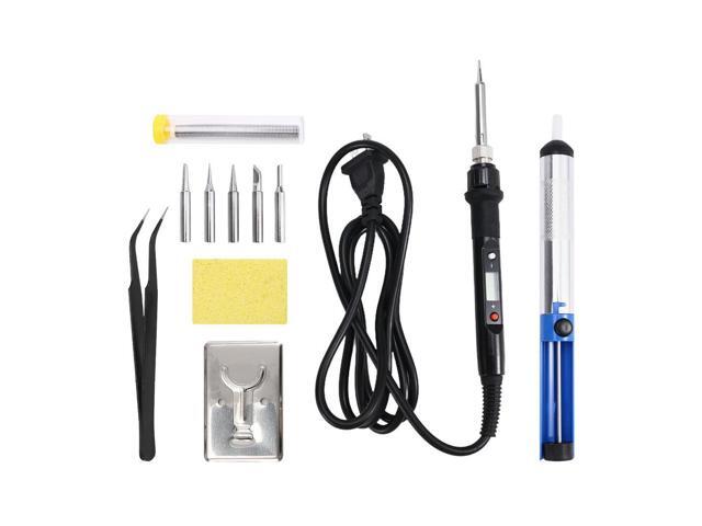 80W Digital Soldering Iron Kit LCD Display Adjustable Welding Solder Tin With Iron Tips Repair Tools US PLUG