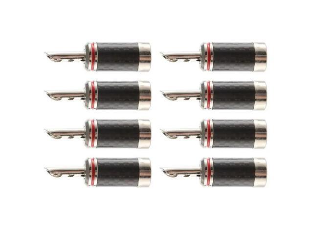 8Pcs Banana Plugs Hi-End HIFI DIY Carbon Fiber Copper Plated Rhodium Electrical Audio Jack Banana Connector Plug