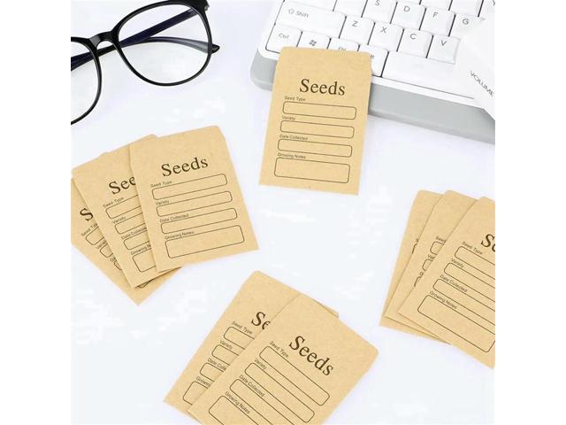 200 Pcs Seed Envelopes 3.54 X 2.36 Inch Brown Kraft Paper Seed Packets Envelopes Reseale Self Sealing Seed Packets