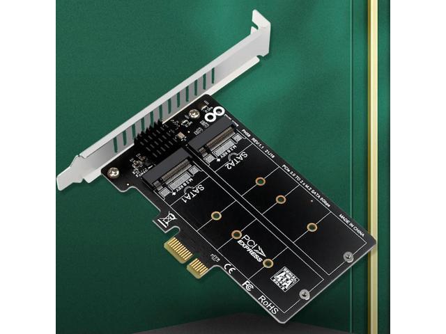 PH58 2 X M2 SATA To PCIE Adapter Card Double Disc Display Card RAID Splitter Expansion Card Pcie X1 To NGFF M2 SATA SSD