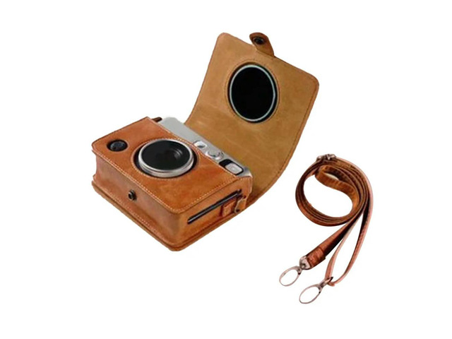 PU Leather Camera Bag For Fujifilm Instax Mini EVO Protective Case With Shoulder Strap Camera Accessory D