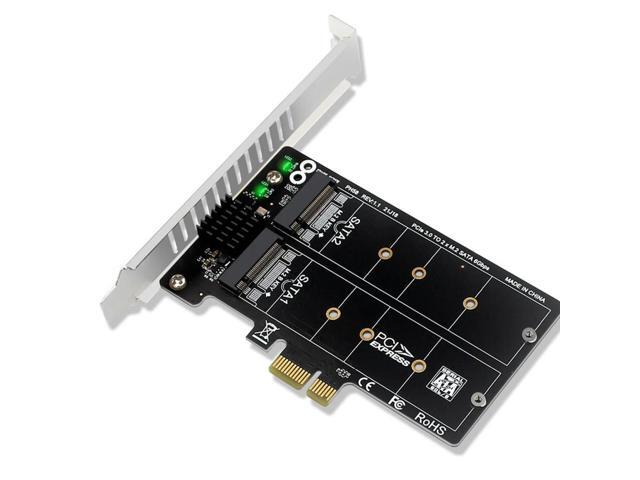 PH58 2 X M2 SATA To PCIE Adapter Card Double Disc Display Card RAID Splitter Expansion Card Pcie X1 To NGFF M2 SATA SSD