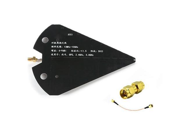 HT5 Log Periodic Antenna 1.3-10Ghz Wideband Directional Antenna High Gain 6-9Dbi 50 For VHF UHF SHF Beidou GPS