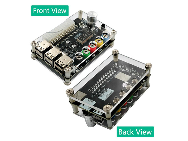 24Pin ATX Power Supply Breakout Board Power Module Adapter Connector Adjustable Voltage Knob 6 Port USB 2