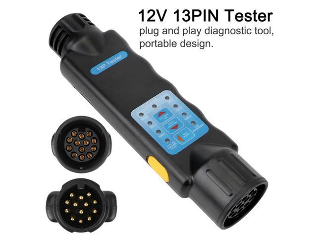 12V 13 Pin Trailer Tester Diagnostic Tools Wiring Check Light Test Plug Socket Adapter Car Truck Caravan