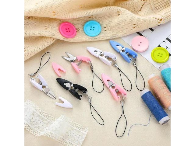 For Travel-Sized Mini Small Scissors Keychain Set 12Pcs With Cover Tiny Compact Yarn Keychain Scissors With Cover
