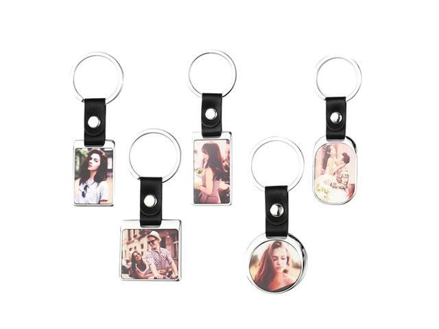 10Pcs Sublimation Blank Keychain l Heat Transfer Keychain Blank Board Key Rings For DIY Sublimation, 5 Shapes