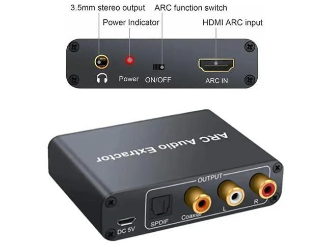 192Khz Aluminum ARC Audio Adapter -Compatible Audio Extractor Digital To Analog Audio Converter SPDIF Coaxial