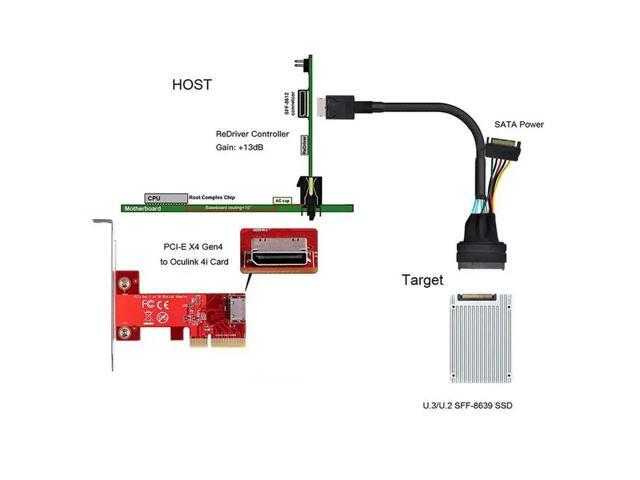 Mini SAS Oculink 4I High-Speed PCIE 4.0 SFF-8611 To 8639 U.2 Data Cable SFF8611 To SFF8639 Hard Disk Cable