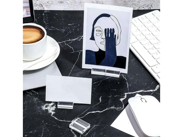 Acrylic Stands Clear Place Card Holders With Card Slot Table Numbers Display Stands Wedding Sign Holders (24 Pieces)
