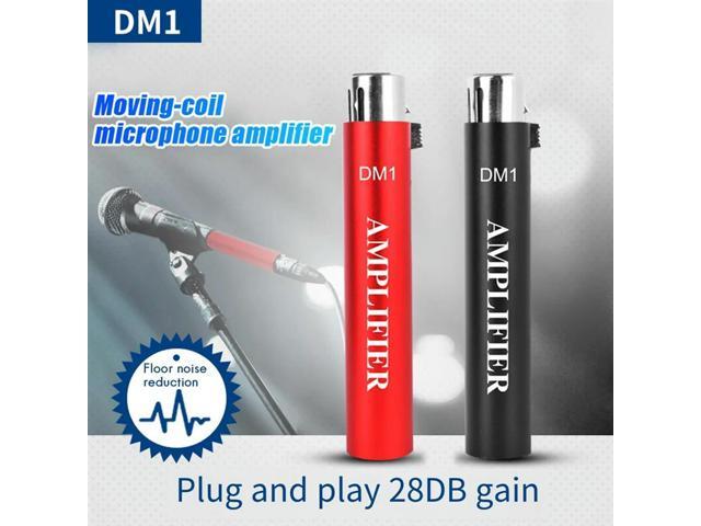 Replace For DM1 Dynamic Wired Microphone Amplifier 28Db Gainer Microphone Preamplifier For Livestream SM7B Mic,Black Easy To