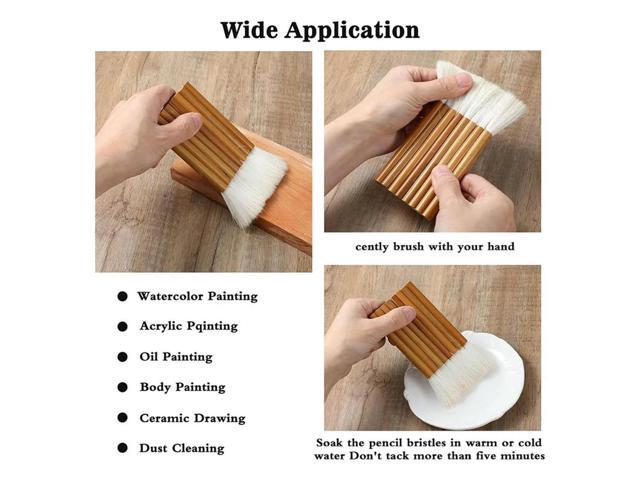 9 Pcs Pottery Glaze Brushes Brushes Set For Pottery Acrylic Watercolor Wool Art Paint Brush Sets For Painting