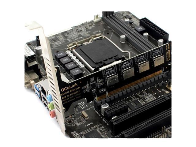 PCI-E X16 Split 4 Ports Oculink Expansion Card SFF8611 & 8612 NVME Pcie Solid Dtate Drive Adapter Formainboard Expansion