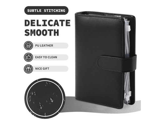 A6 Cash Envelopes Binder Wallet,PU Budget Planner Notebook For Cash Budgeting,Envelope Wallet,Savings Money Binder