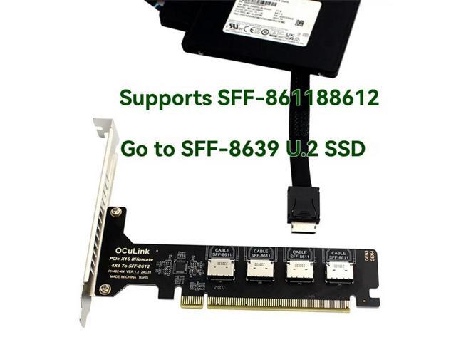 PCI-E X16 Split 4 Ports Oculink Expansion Card SFF8611 & 8612 NVME Pcie Solid Dtate Drive Adapter Formainboard Expansion