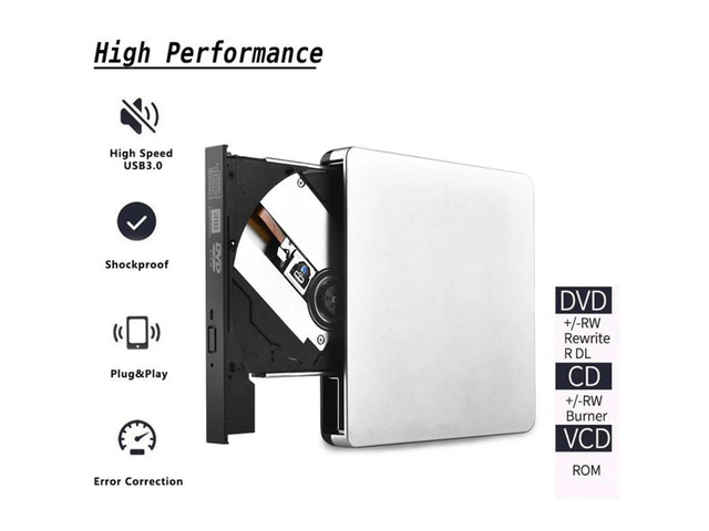USB3.0 External CD Player 12.7mm Tray Type Ultra Slim DVD-RW Optical Drive Recorder for Computer Laptop
