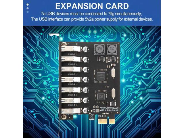 USB 3.0 PCI-E Expansion Card Adapter 7 Ports Hub Adapter External Controller PCI-E Extender PCI Express Card For Desktop