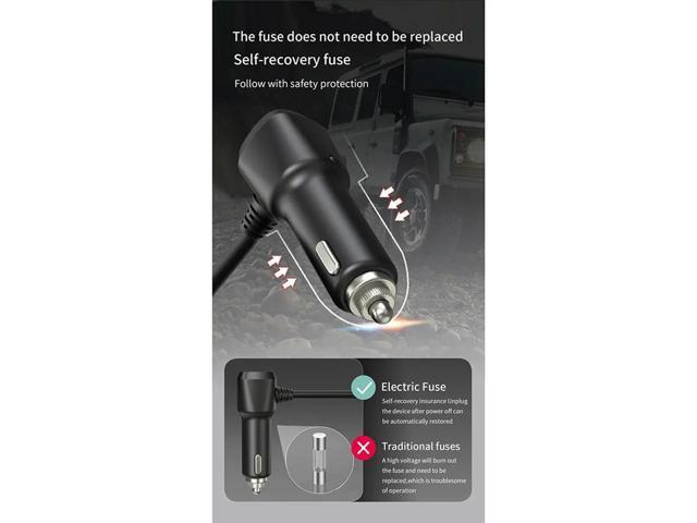 Car Charger Socket Splitter 3 Type-C PD 36W 3 USB Fast Charging Switch 120W High Power Adapter Easy Install Easy To Use
