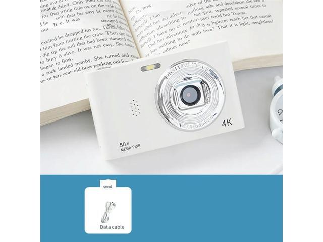 4K Digital Camera Travel Selfie Camara 50MP HD Dual Lens Zoom Photography Screen Entry-Level Kids Campus Mini Retro Cam