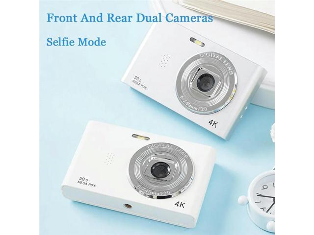 4K Digital Camera Travel Selfie Camara 50MP HD Dual Lens Zoom Photography Screen Entry-Level Kids Campus Mini Retro Cam
