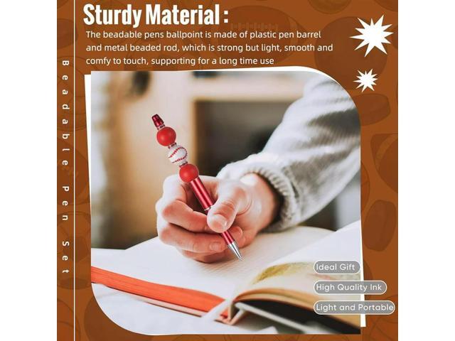 16 Set Plastic Ball Beadable Pens Ball Pens Bulk DIY Bead Pen Making Kit,For Kids Student School Office Gifts