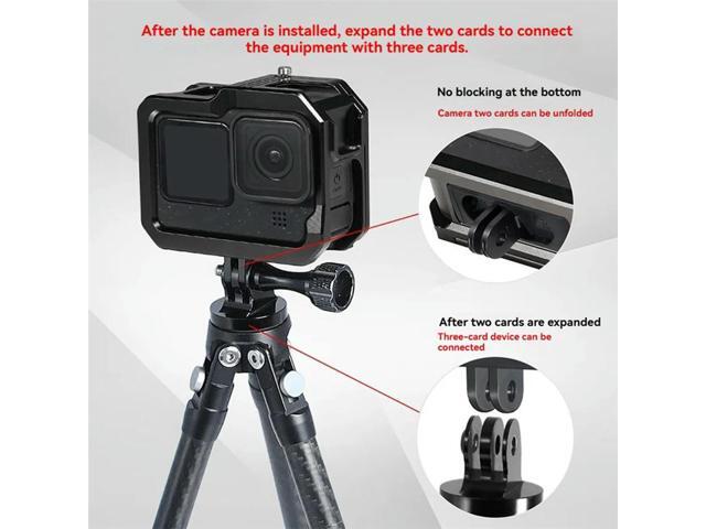 Magnetic Camera Cage Quick Release With Cold Shoe Mount Protective Frame Aluminium For Gopro 13/12/11 Action Camera