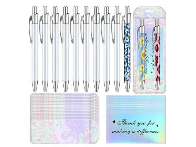 30 Piece Sublimation Pen Set With Reseale Bag And Holographic Thank You Card Office School Stationery Supplies