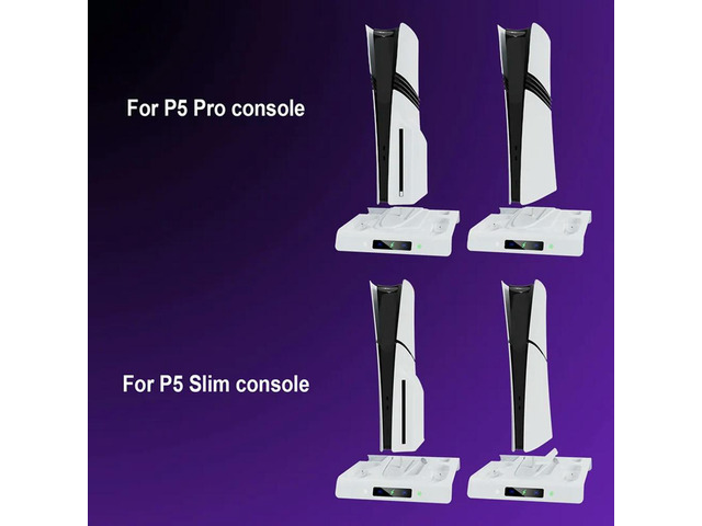 The Multifunctional Host Cooling Charging Dock Is For PS 5 Slim, Supports Charging 2 Controllers, Has 3 Fan Spee