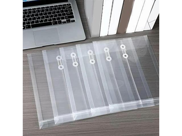 A4 Size Clear Plastic Envelopes Set With String Closure, Expandable Files Document Folder, File Bag Kit For Office 24Pcs
