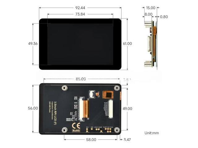 3.5Inch LCD Touchscreen Display 320X480 60Fps IPS Panel With ESP32-S3-Nano For Raspberry Pi 5/Pico//ESP32