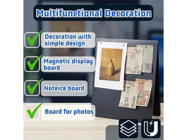 12 X 10 Inch Magnetic Bulletin Board Freestanding l Easel For Magnet Display For Tabletop Desktop Home Office Decors(1 Pc