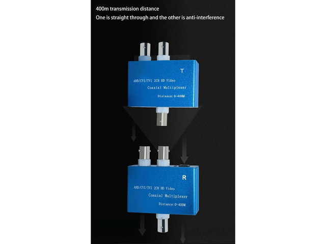 1080P AHD/CVI/TVI / 2CH HD Video Coaxial Multiplexer (2 Channel Video In One Coaxial Cable Transmission)