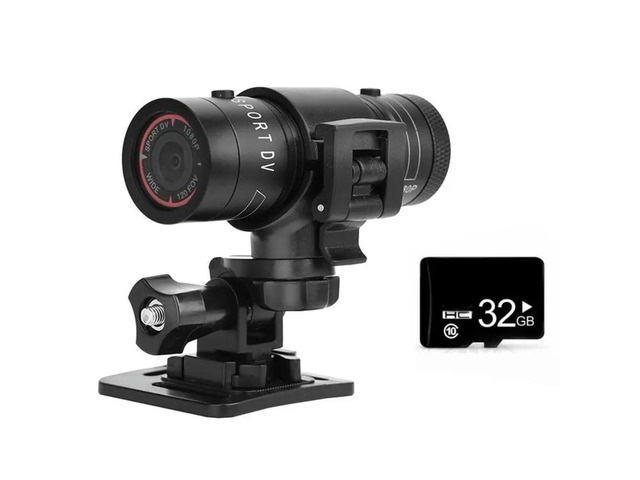 F9 Mini Sports Camera 1080P 200W Outdoor Riding Motorcycle Helmet Sports DV Camera Video Waterproof Bicycle Camera Easy Insta