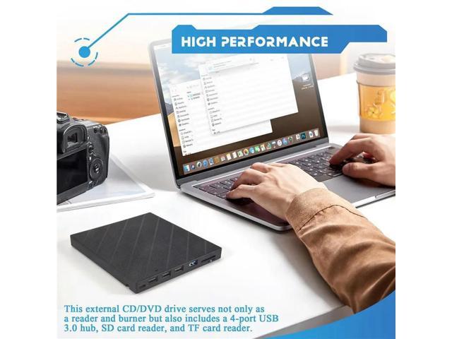 External CD/DVD Drive For Laptop, 7 In 1 USB Ultra-Slim CD/DVD Player Burner, Burner Writer External Disk Drive