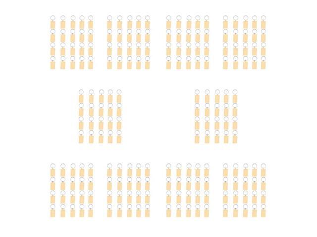 200Pcs Blank Wooden Key Chain DIY Wood Keychains Key Tags Gifts Yellow Rectangle