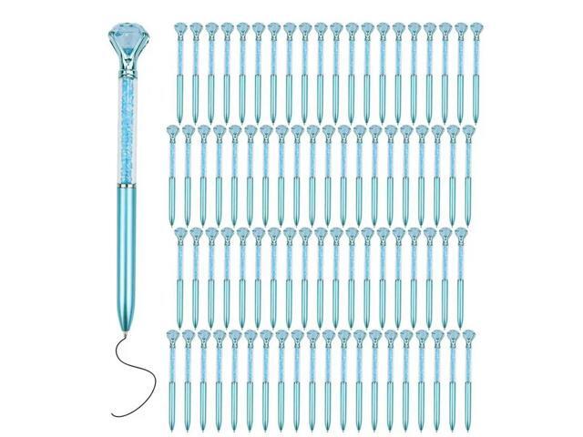 60 Pcs Cute Ballpoint Pens Bulk,1.0Mm Medium Point Blue Ink Pens,Crystal Diamond Pen For Journaling