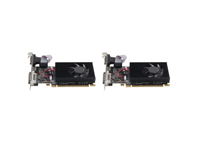 2X GT 610 1G Ultra-Fast Graphics Card 1GB 64Bit DDR3 810/500Mhz PCI-E 1.1 X16 Small Chassis PC Gaming Graphics Card
