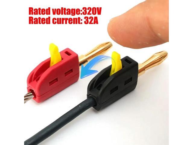 Quick Connect Banana Plug 32A 4Mm Solderless High Current Gold-Plated Connector For Audio Copper Speaker Amplifier