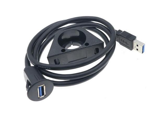 1m Small USB 3.0 Male to Female AUX Flush Panel Mount Extension Cable for Car Truck Boat Motorcycle Dashboard
