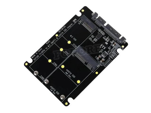 2 In 1 M.2 B+M Key Mini PCI-E or mSATA SSD to SATA III Adapter Card for Full Msata SSD/ 2230/2242/2260/22x80 M2