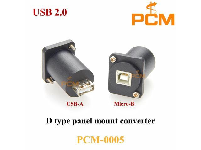 1pc D Type USB 2.0 B to USB 2.0 A Module Female Socket Chassis Converter Adapter Panel Mount Jack Connector Welding Free Neutrik