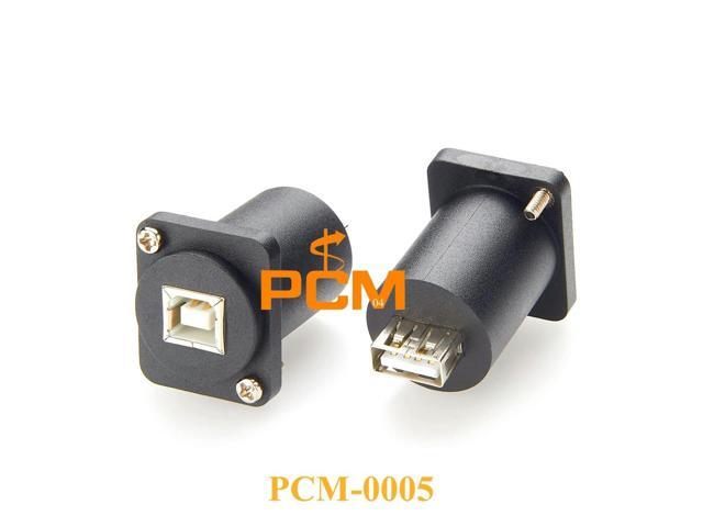 1pc D Type USB 2.0 B to USB 2.0 A Module Female Socket Chassis Converter Adapter Panel Mount Jack Connector Welding Free Neutrik