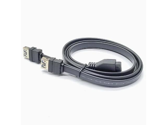 0.6m High Speed Front Panel Cable Adapter 20Pin to 2 Port USB 3.0 with Fixed Foot for PC Desktop Computer Case Chassi