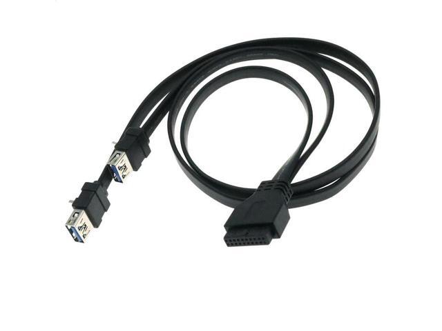 0.6m High Speed Front Panel Cable Adapter 20Pin to 2 Port USB 3.0 with Fixed Foot for PC Desktop Computer Case Chassi